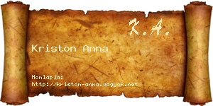 Kriston Anna névjegykártya